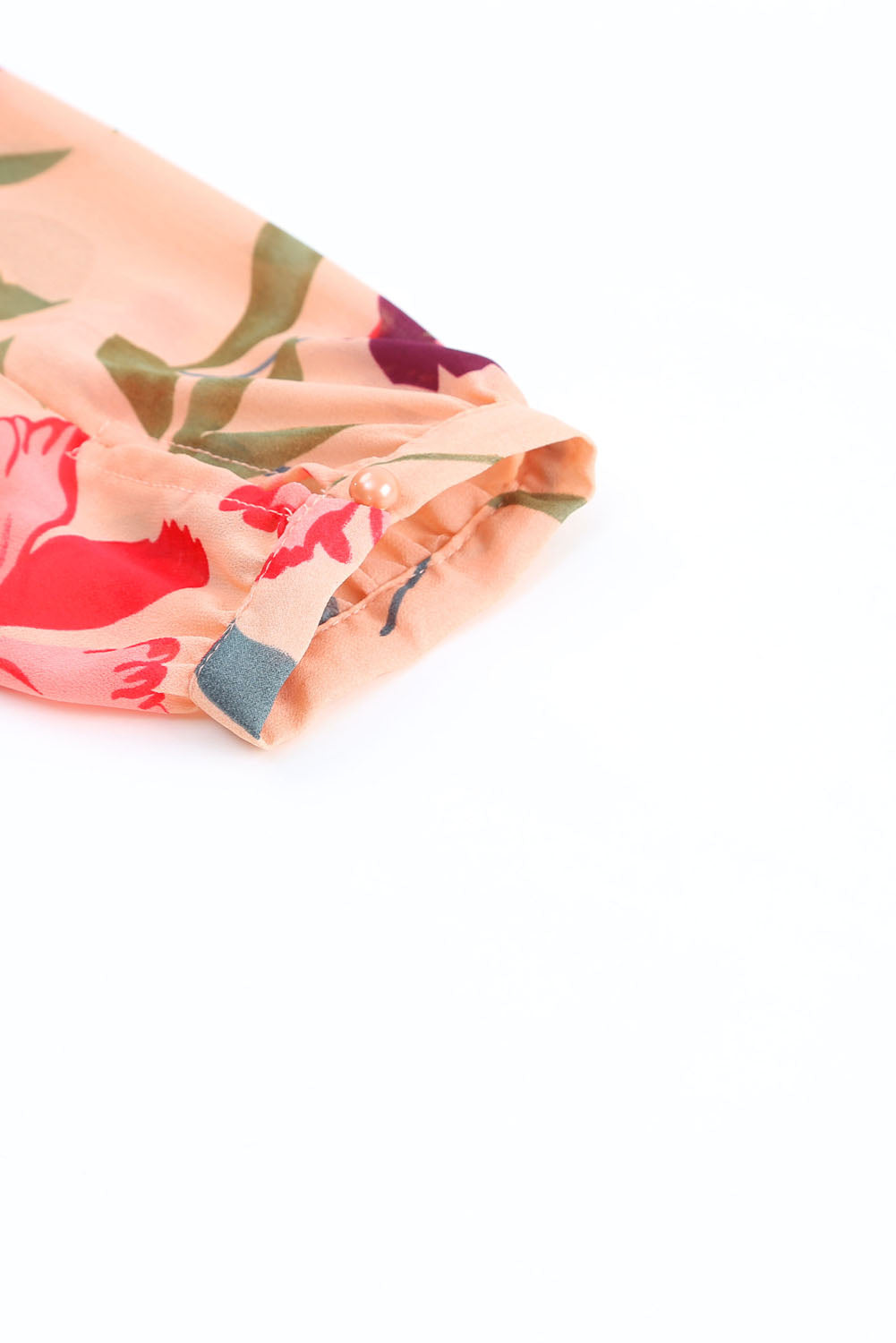 Red Frilled Collar Long Sleeve Floral Dress with Ruffle-yoyobikini