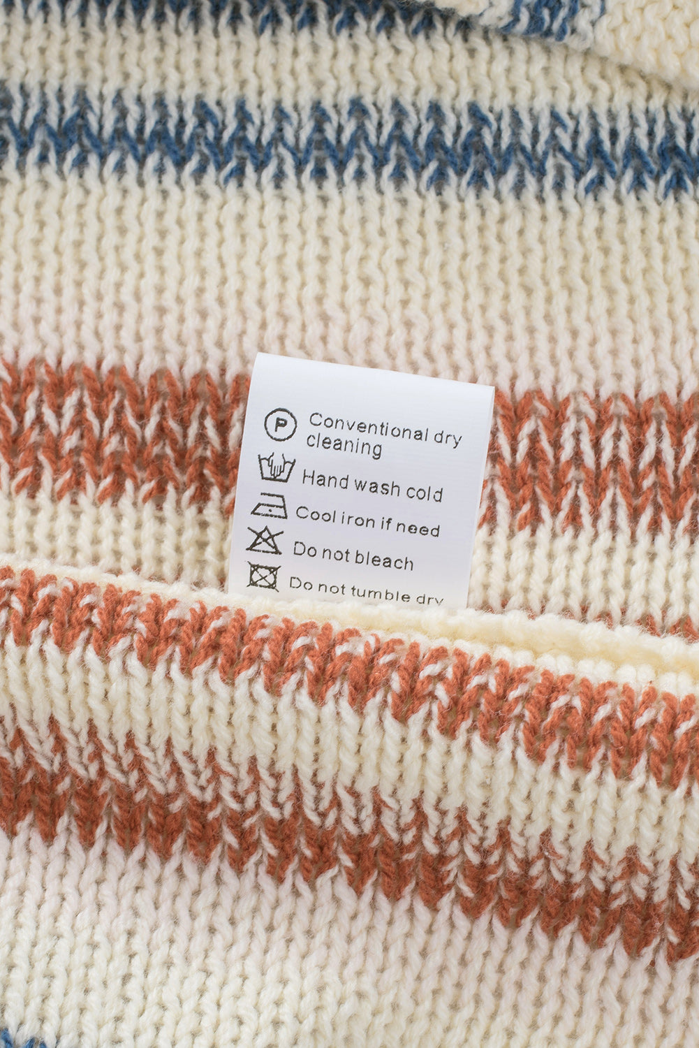 Multicolor Striped Knit Kangaroo Pocket Hooded Sweater-yoyobikini
