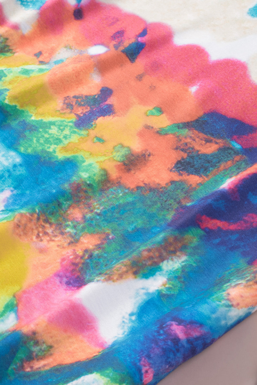 Multicolor Tie Dye Pocketed T Shirt Mini Dress-yoyobikini