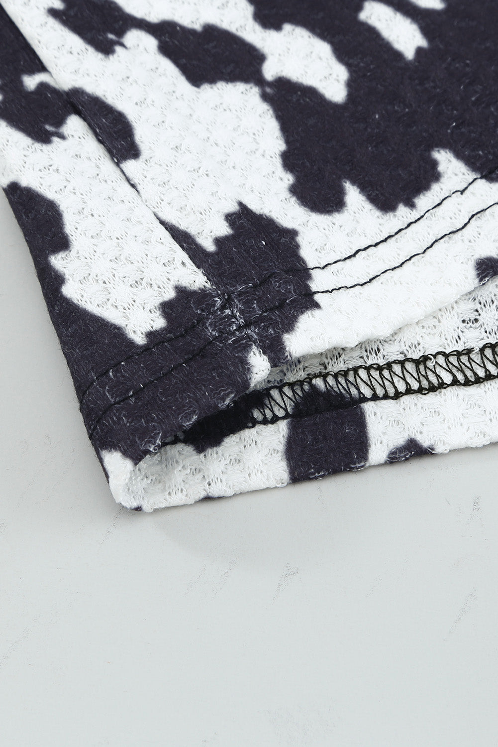 Cow Print U Neck Long Sleeve Top-yoyobikini