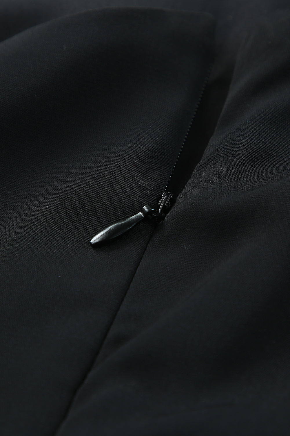 Black Single Short Sleeve Ruched Bodycon Dress-yoyobikini