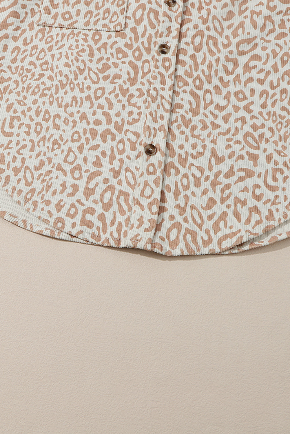 Leopard Corduroy Button Up Shirt-yoyobikini