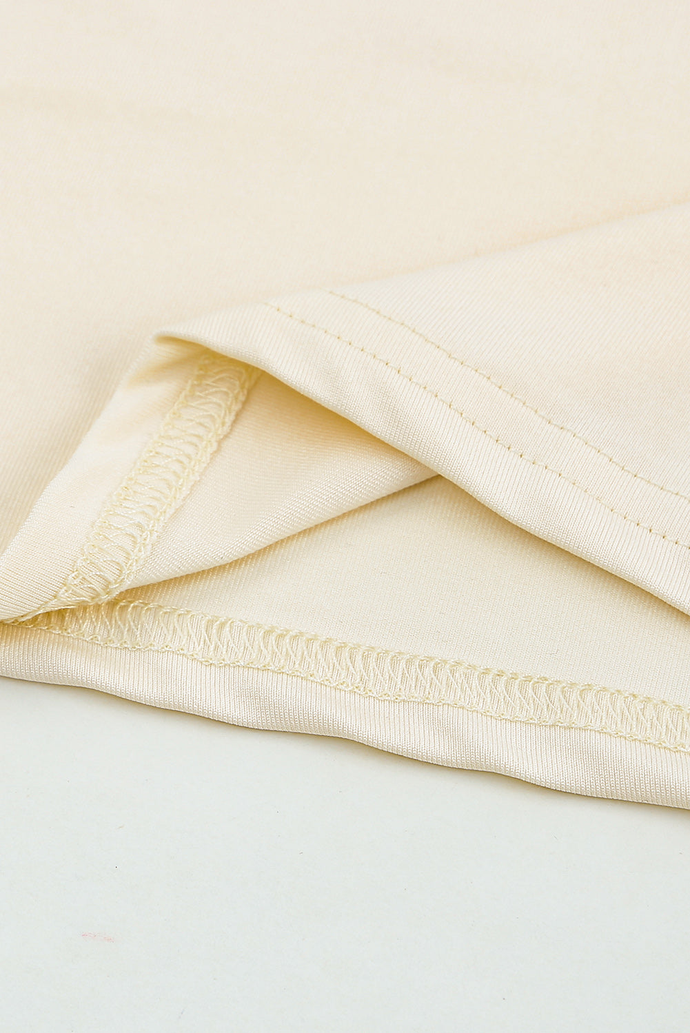 Beige Mock Neck Lace Blouse-yoyobikini
