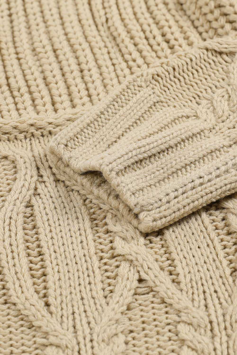 Apricot Buttons Front Patterned Texture Knit Cardigan-yoyobikini