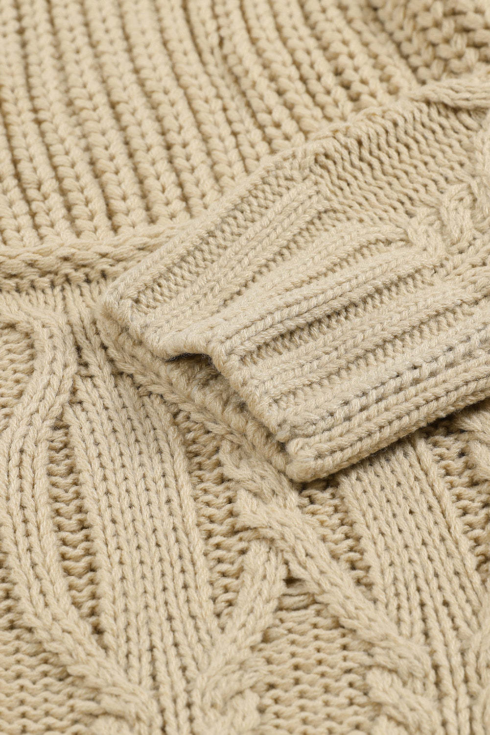 Apricot Buttons Front Patterned Texture Knit Cardigan-yoyobikini