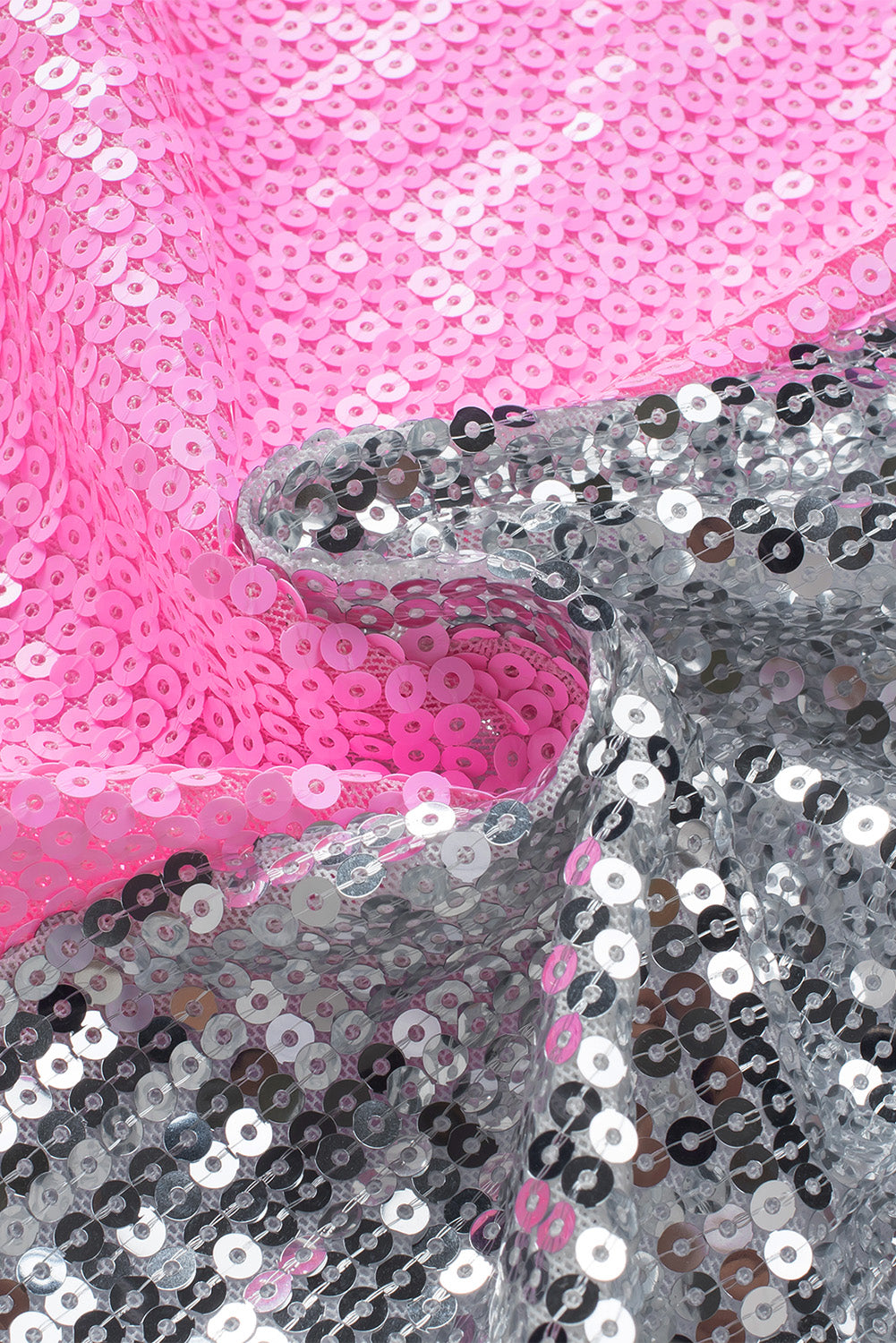 Pink Sequin Color Block Half Sleeve Shift Mini Dress-yoyobikini