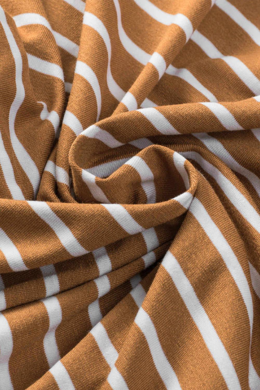 Brown Striped Side Pockets Open Front Cardigan-yoyobikini