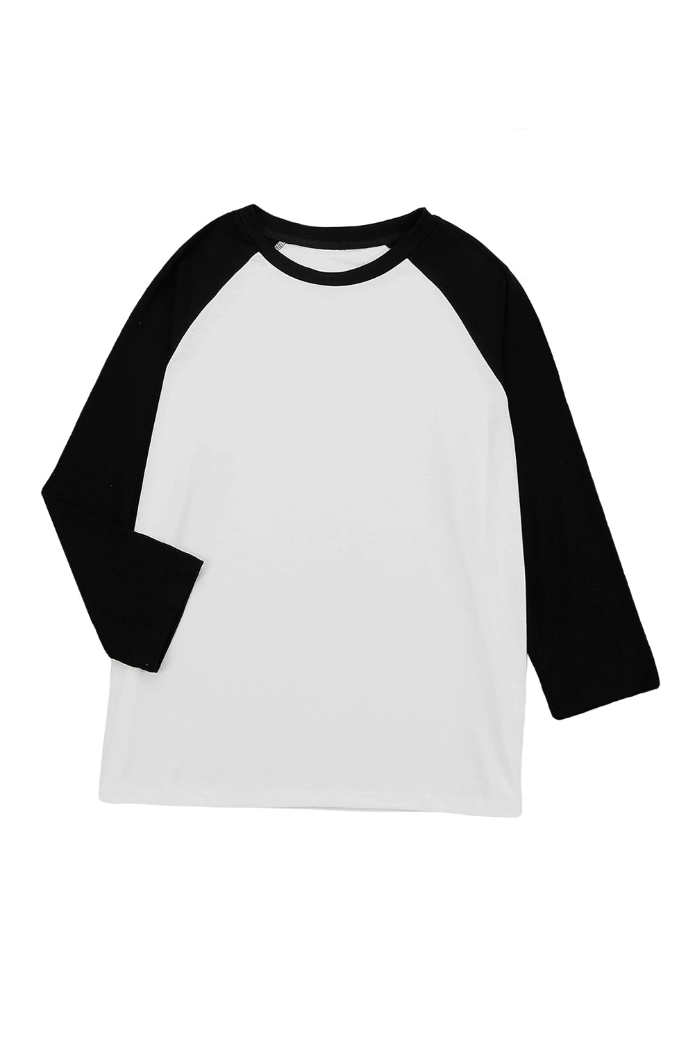 Black Color Block Raglan Sleeve Pullover Top-yoyobikini