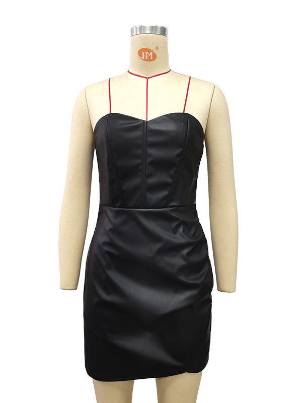 Bodycon Dresses Coffee Brown Sleeveless Sexy Strapless Slim Fit Sheath Dress