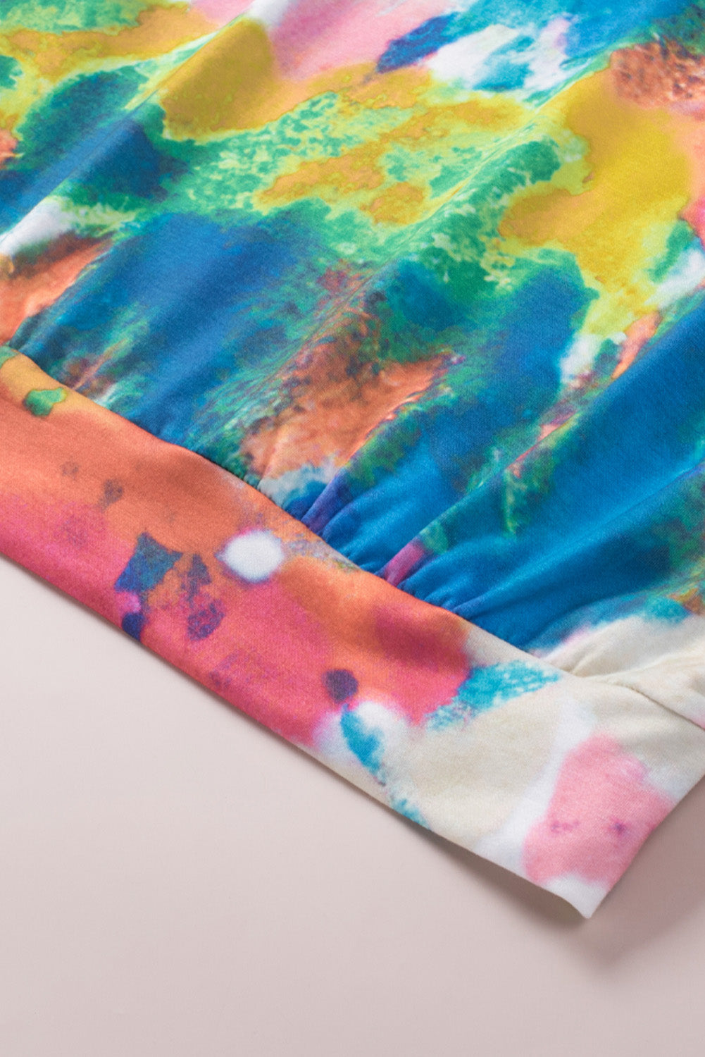 Multicolor Tie Dye Pocketed T Shirt Mini Dress-yoyobikini