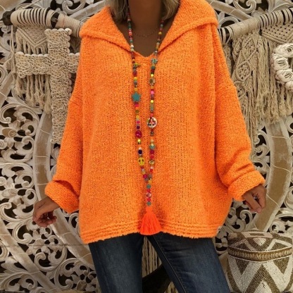 V-neck Long Sleeve Loose Sweater