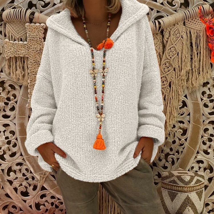 V-neck Long Sleeve Loose Sweater