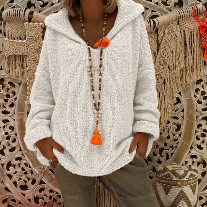 V-neck Long Sleeve Loose Sweater