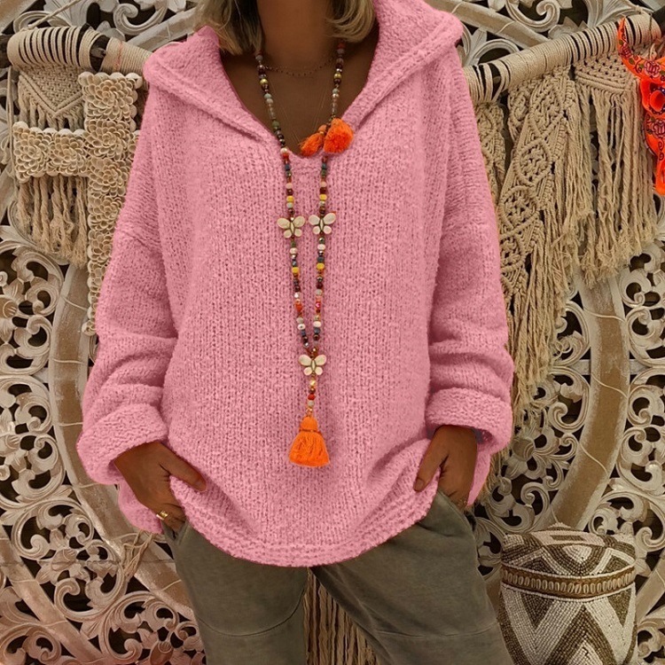V-neck Long Sleeve Loose Sweater