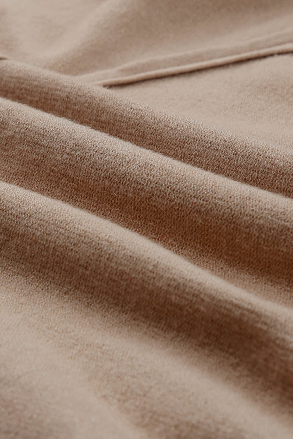 Apricot Raw Edge Patch Pocket Exposed Seam Loose Sweater-yoyobikini