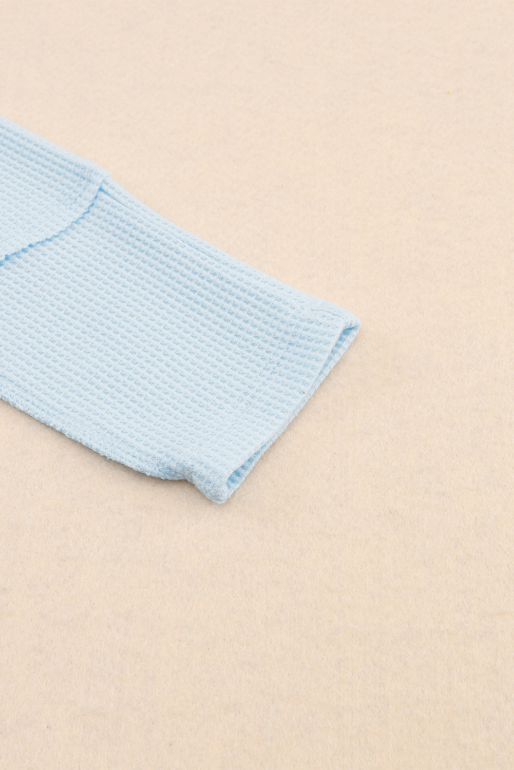 Sky Blue Mineral Wash Long Sleeve V-Neck Top-yoyobikini
