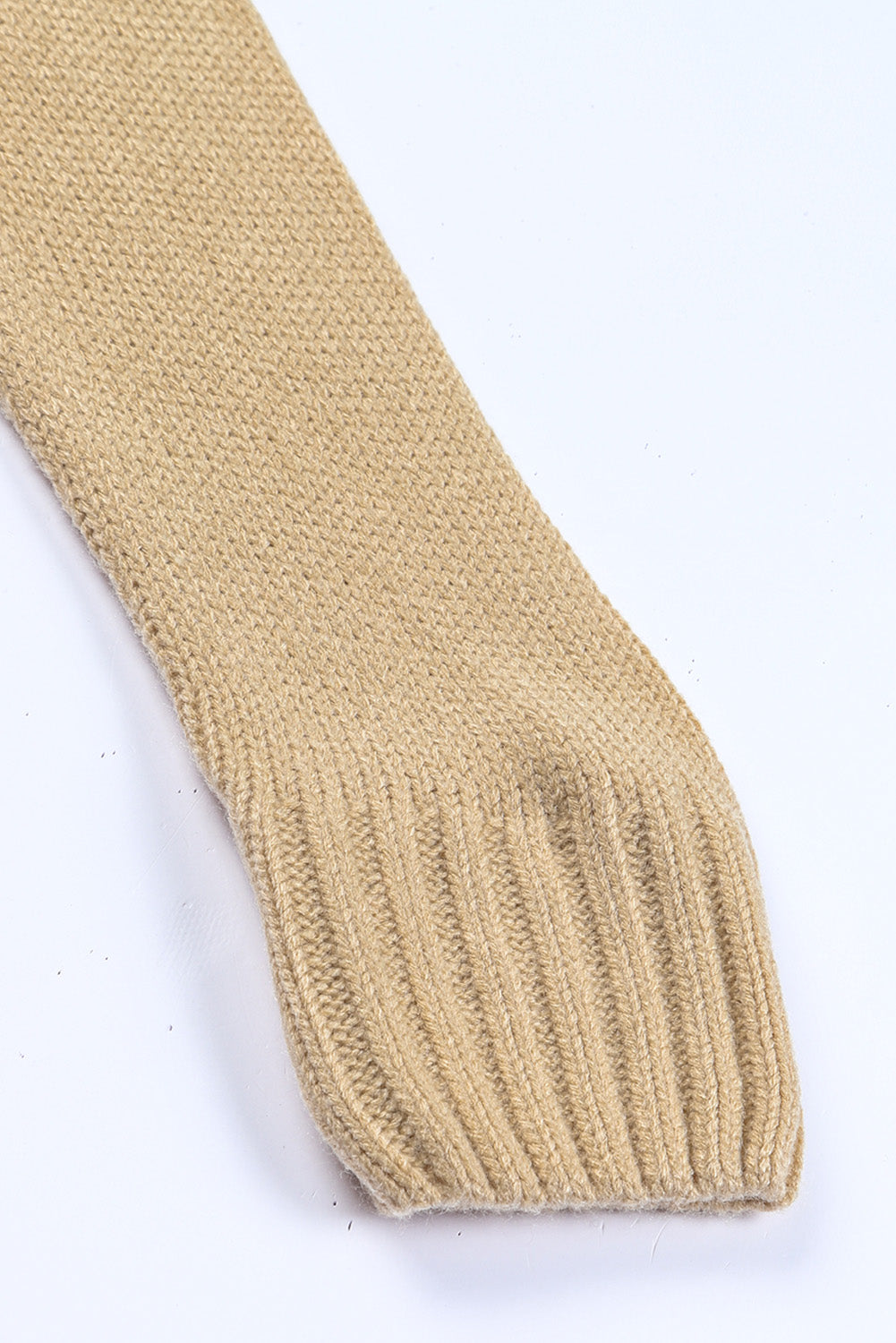 Beige Front Pockets Buttons Textured Cardigan-yoyobikini