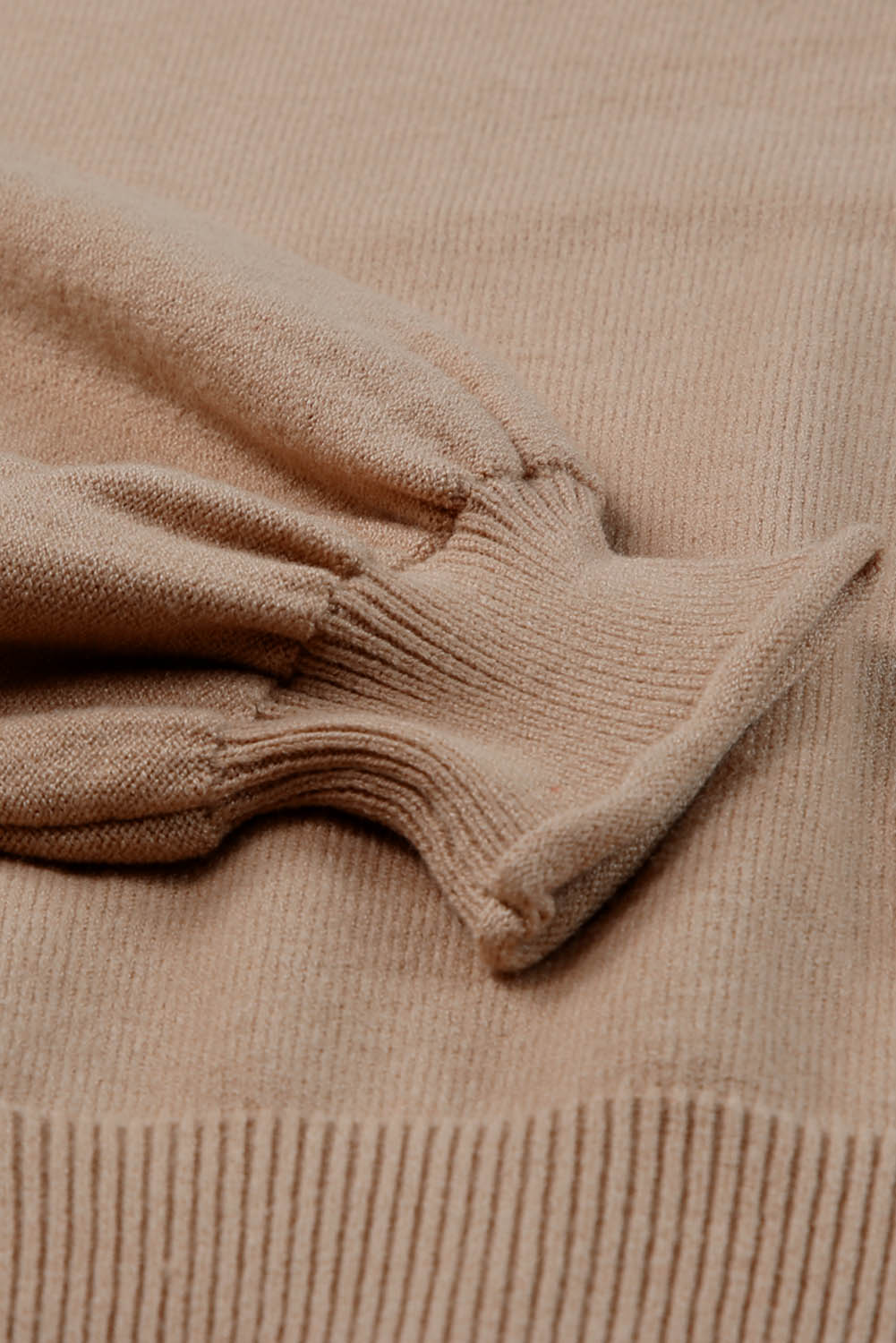 Apricot Raw Edge Patch Pocket Exposed Seam Loose Sweater-yoyobikini