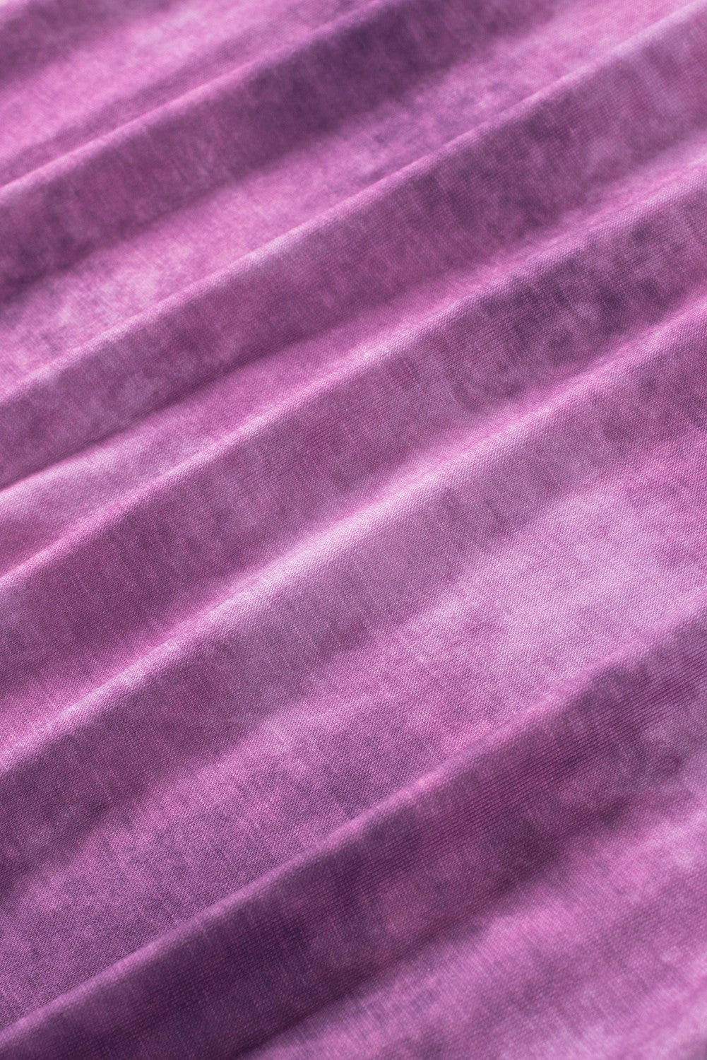 Rose Tie Dye Leopard Patchwork Pocket V Neck Top-yoyobikini