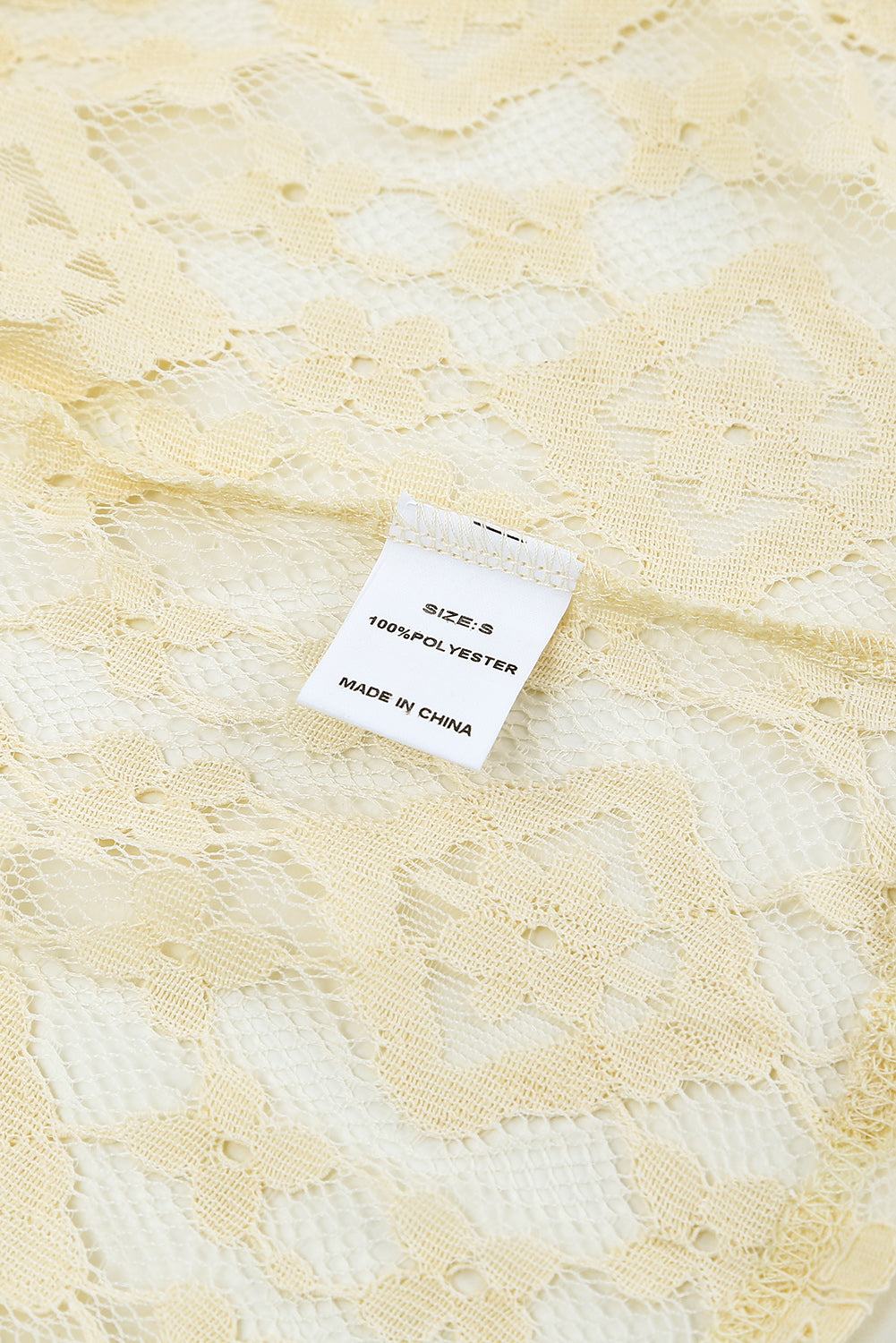 Beige Mock Neck Lace Blouse-yoyobikini