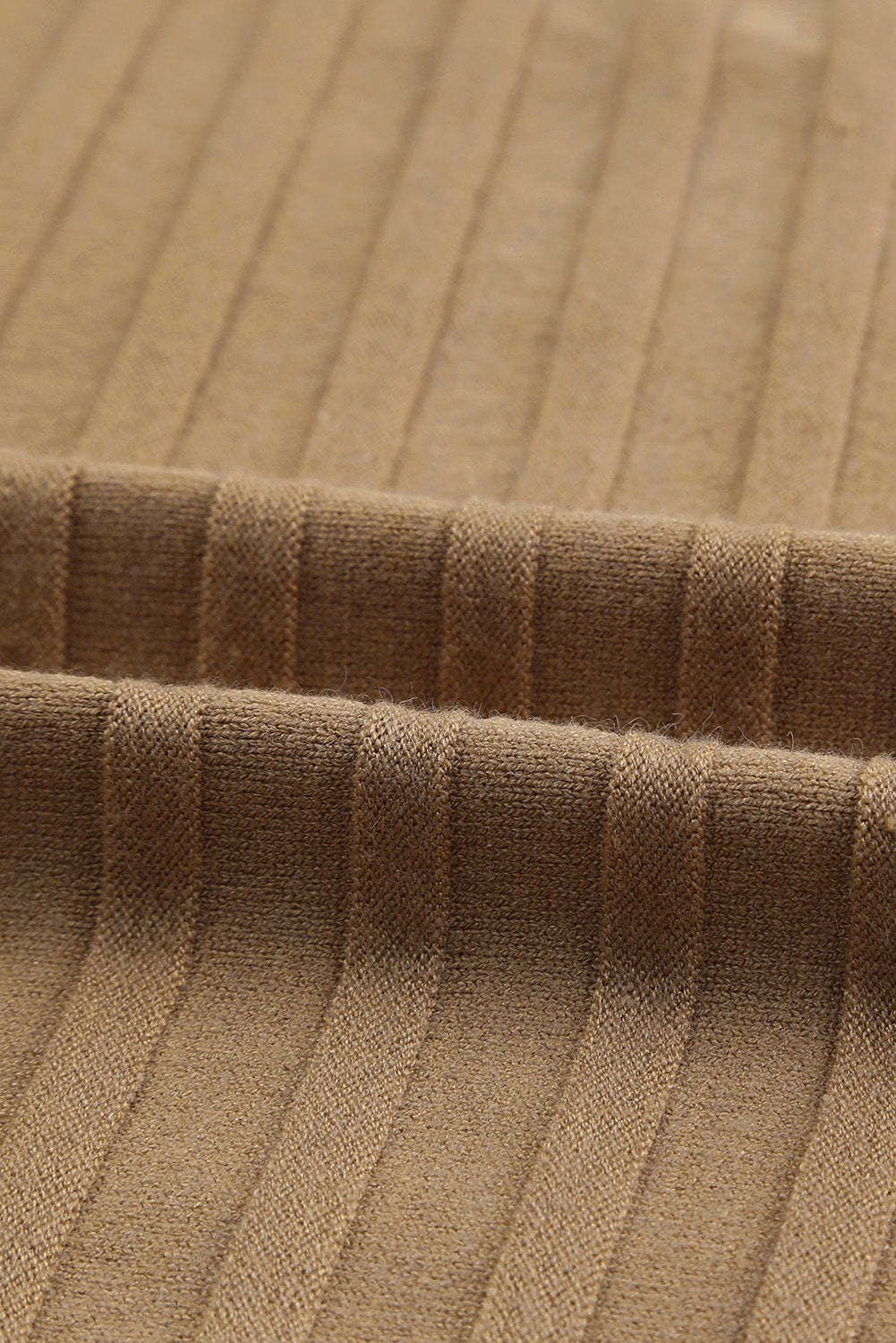 Brown Ribbed Open Front Knit Cardigan-yoyobikini