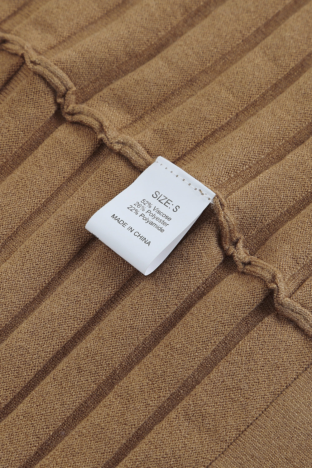 Brown Ribbed Open Front Knit Cardigan-yoyobikini