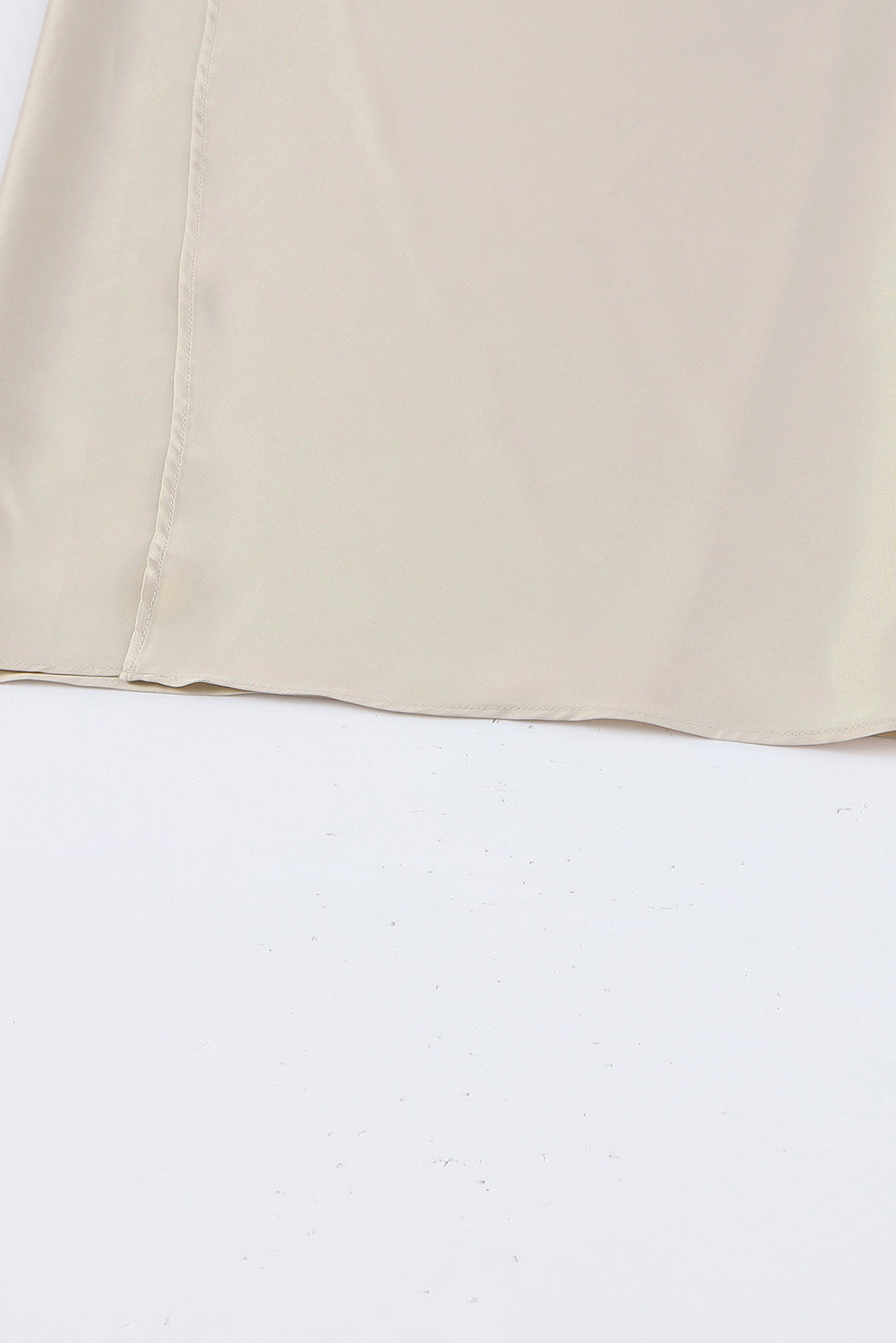 Apricot Satin Wrap Tie Side Boat Neck Long Sleeve Dress-yoyobikini