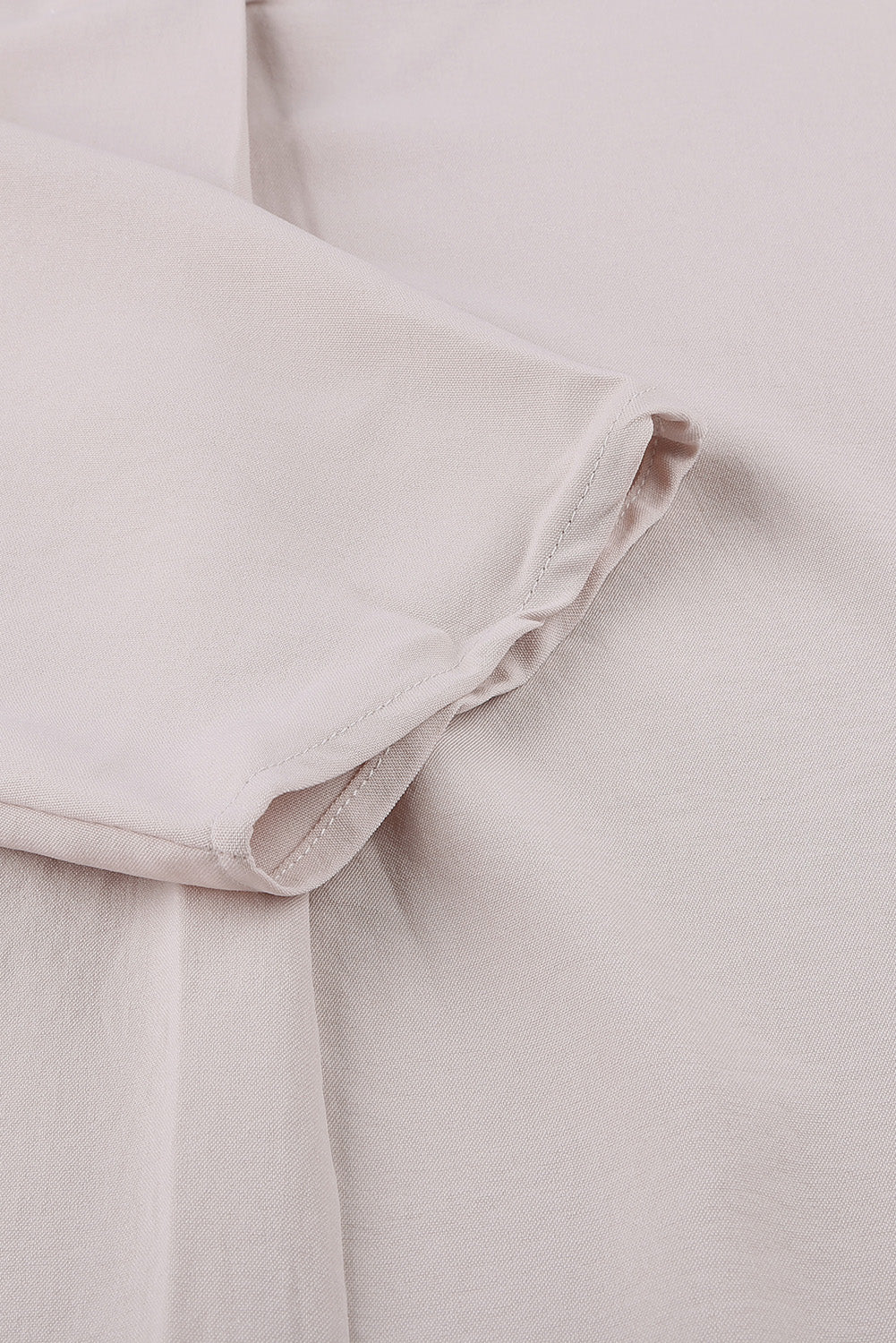Apricot V Neck 3/4 Sleeve High Low Hem Shirt-yoyobikini