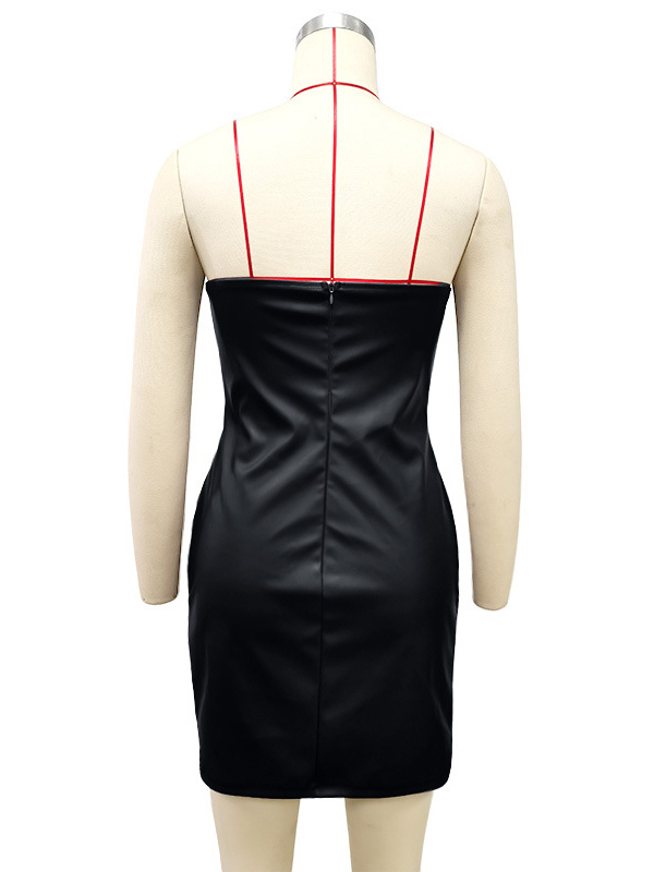 Bodycon Dresses Coffee Brown Sleeveless Sexy Strapless Slim Fit Sheath Dress