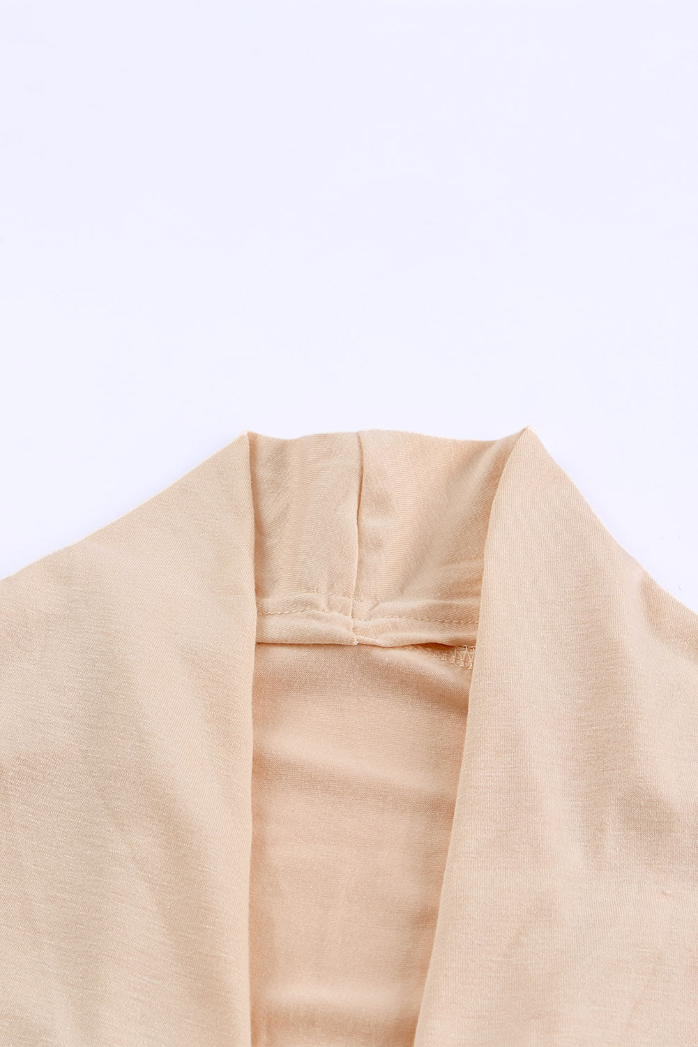 Apricot Long Sleeve Pockets High Low Open Front Cardigan-yoyobikini