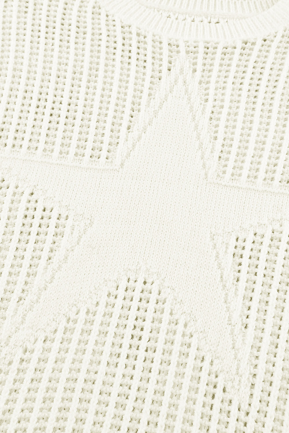 White Seeing Stars Oversized Sweater-yoyobikini