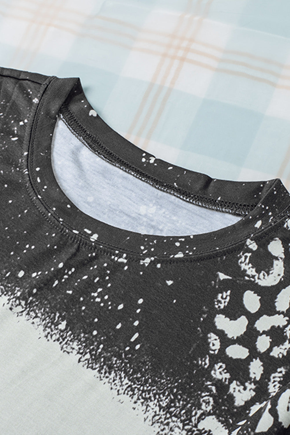 Black Retro Bleached Leopard Spot Pullover-yoyobikini