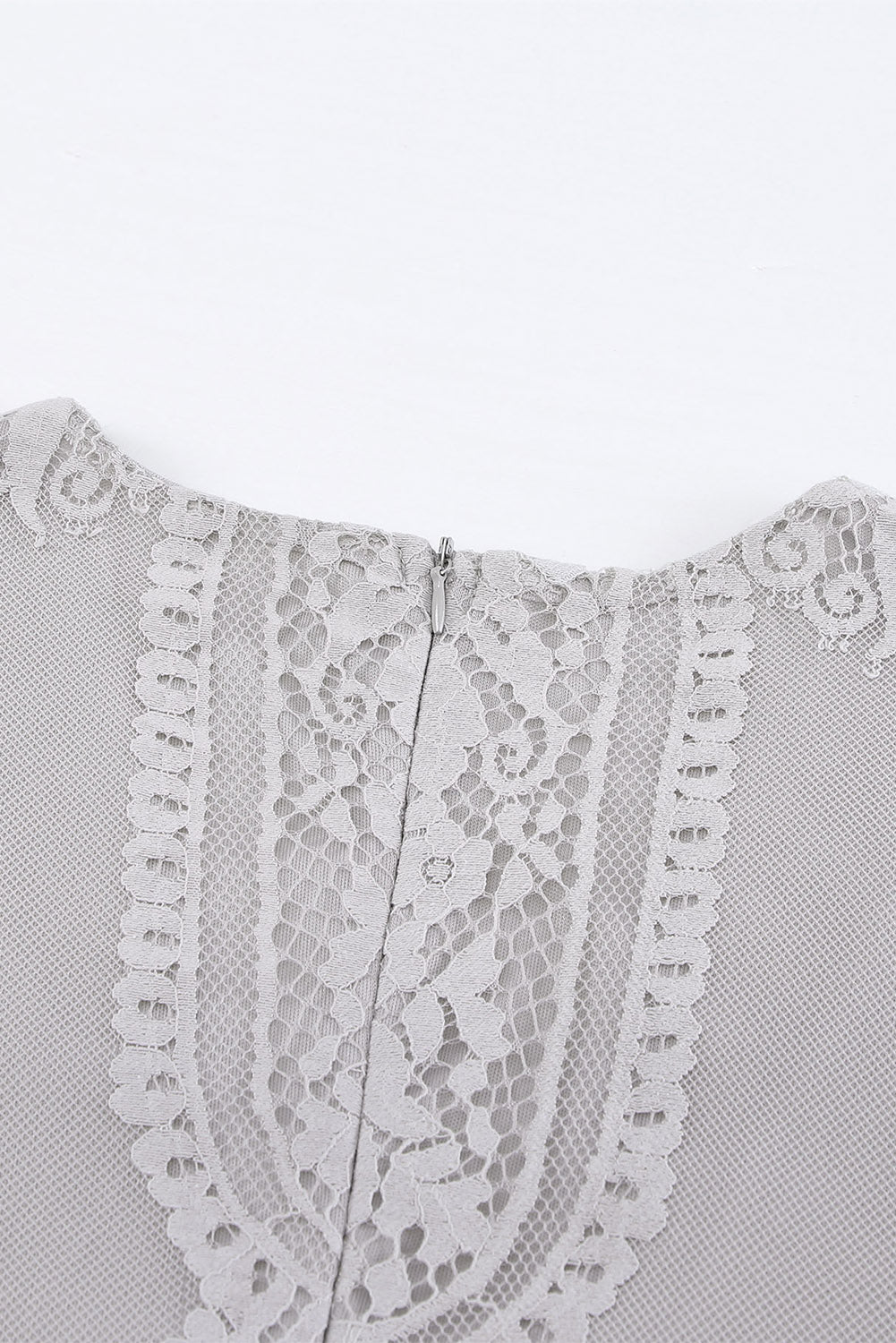 Gray Blue Fill Your Heart Lace Maxi Dress-yoyobikini