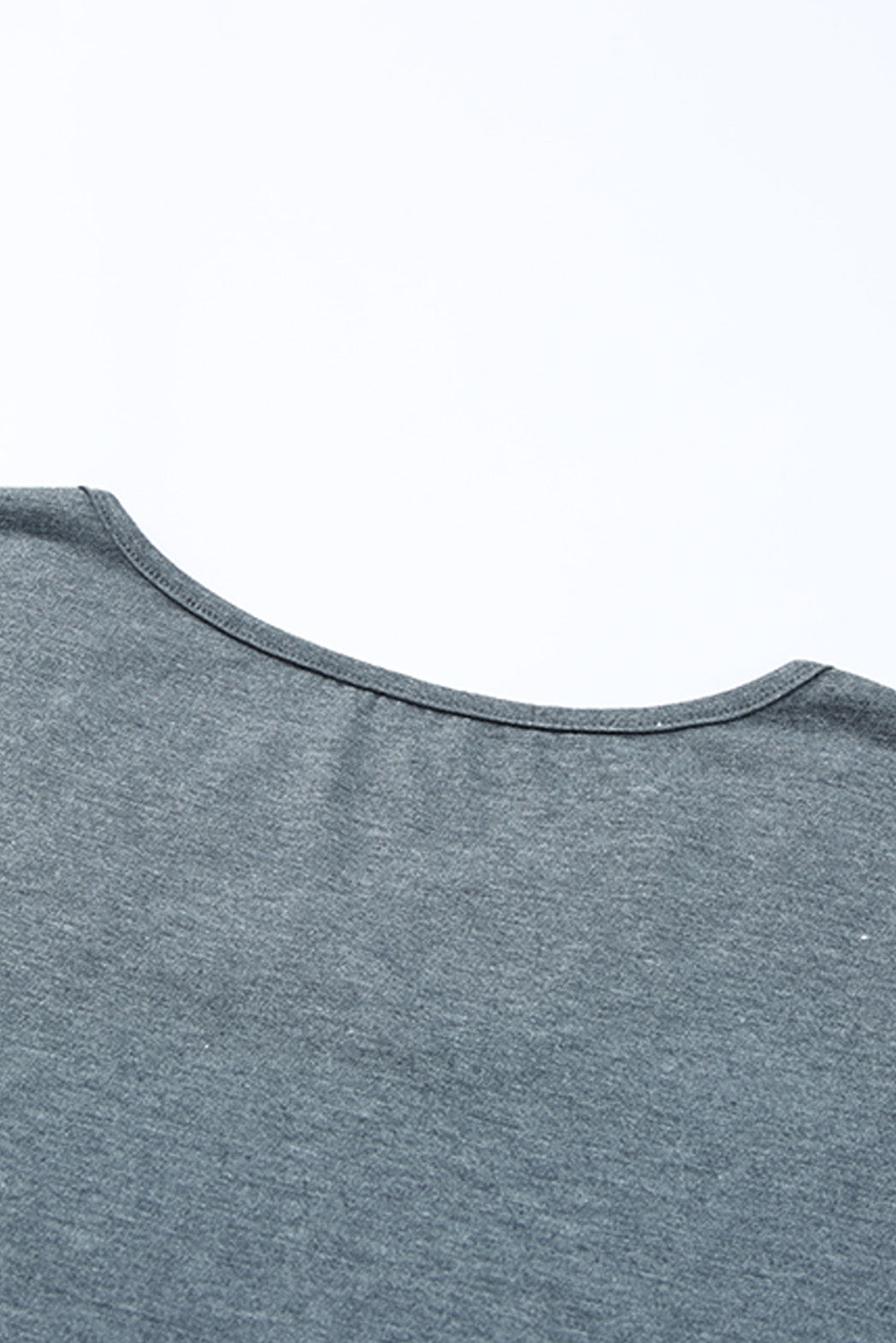 Gray Strappy Neck Detail Long Sleeve Top-yoyobikini