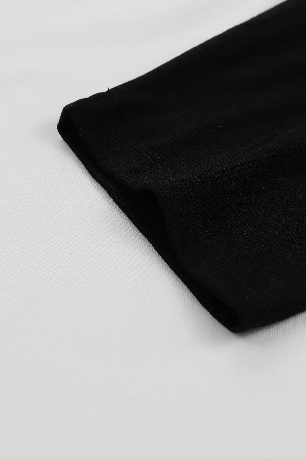 Black Color Block Raglan Sleeve Pullover Top-yoyobikini