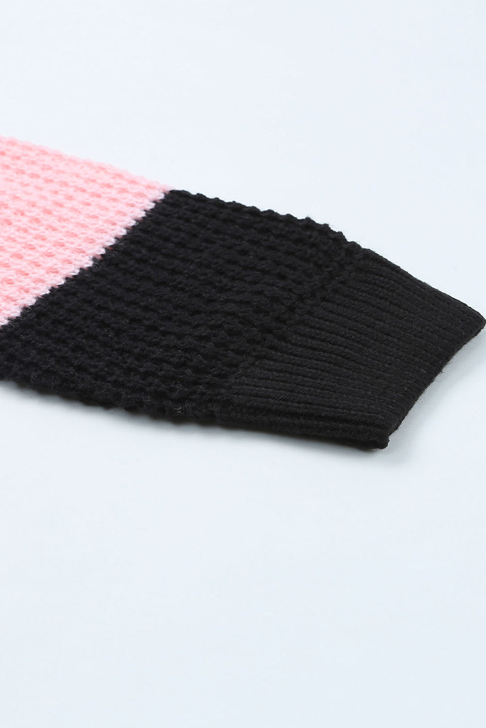 Multicolor Waffle Knit Color Block Open Front Cardigan-yoyobikini