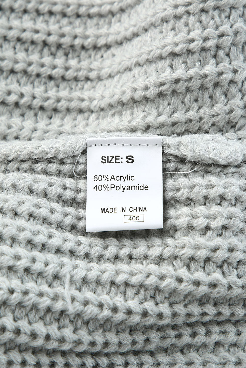 Gray Buttoned Drop Shoulder Oversized Sweater-yoyobikini