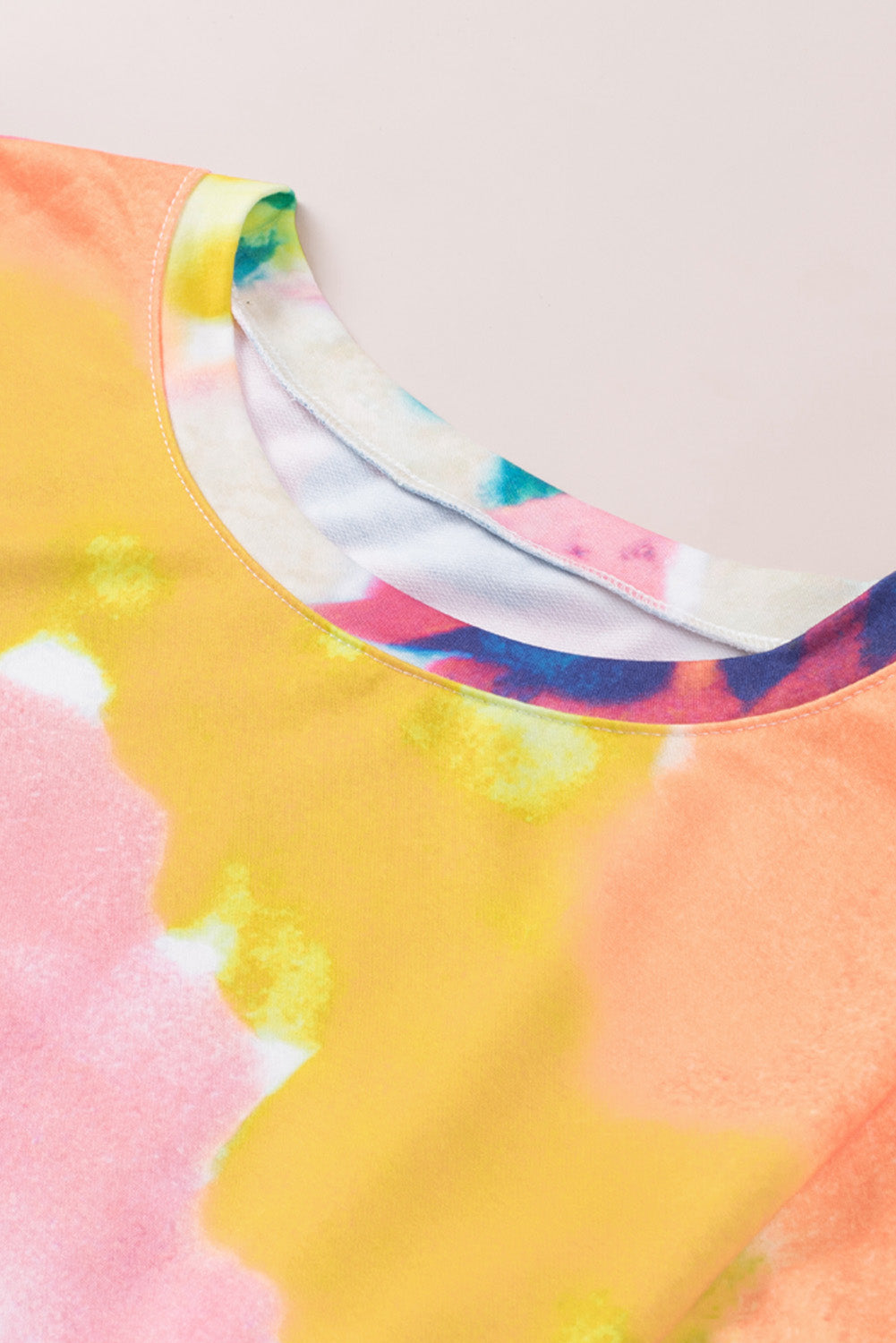 Multicolor Tie Dye Pocketed T Shirt Mini Dress-yoyobikini