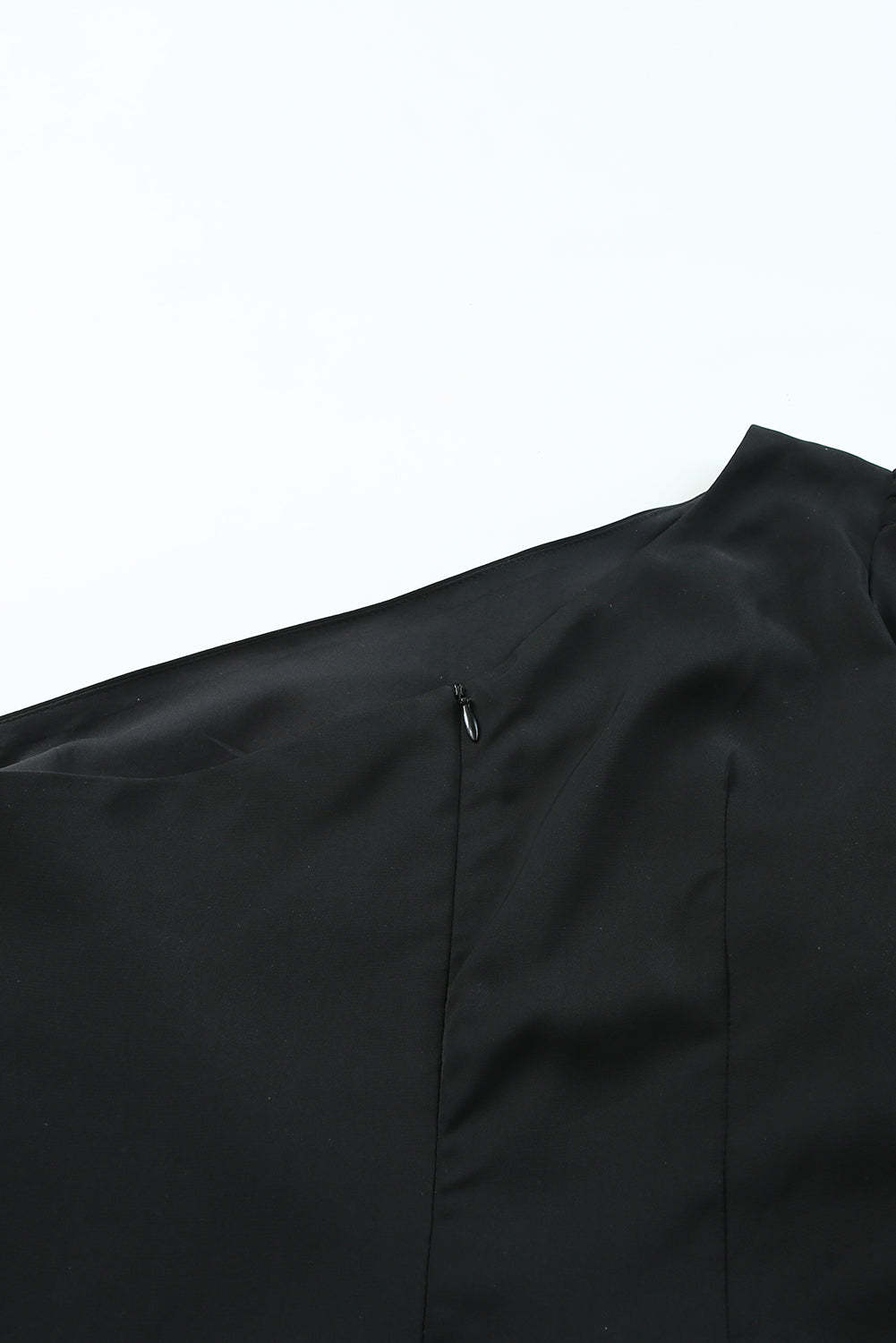 Black Single Short Sleeve Ruched Bodycon Dress-yoyobikini