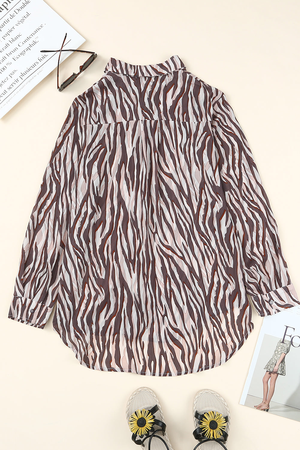 Animal Print Buttons Shirt-yoyobikini