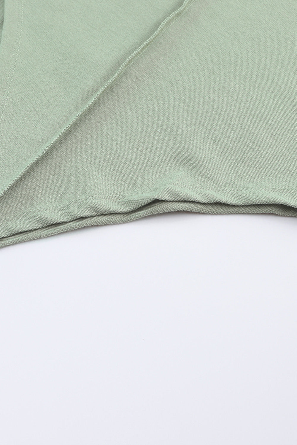 Green Ribbed Expose Seam Bell Sleeve Top-yoyobikini