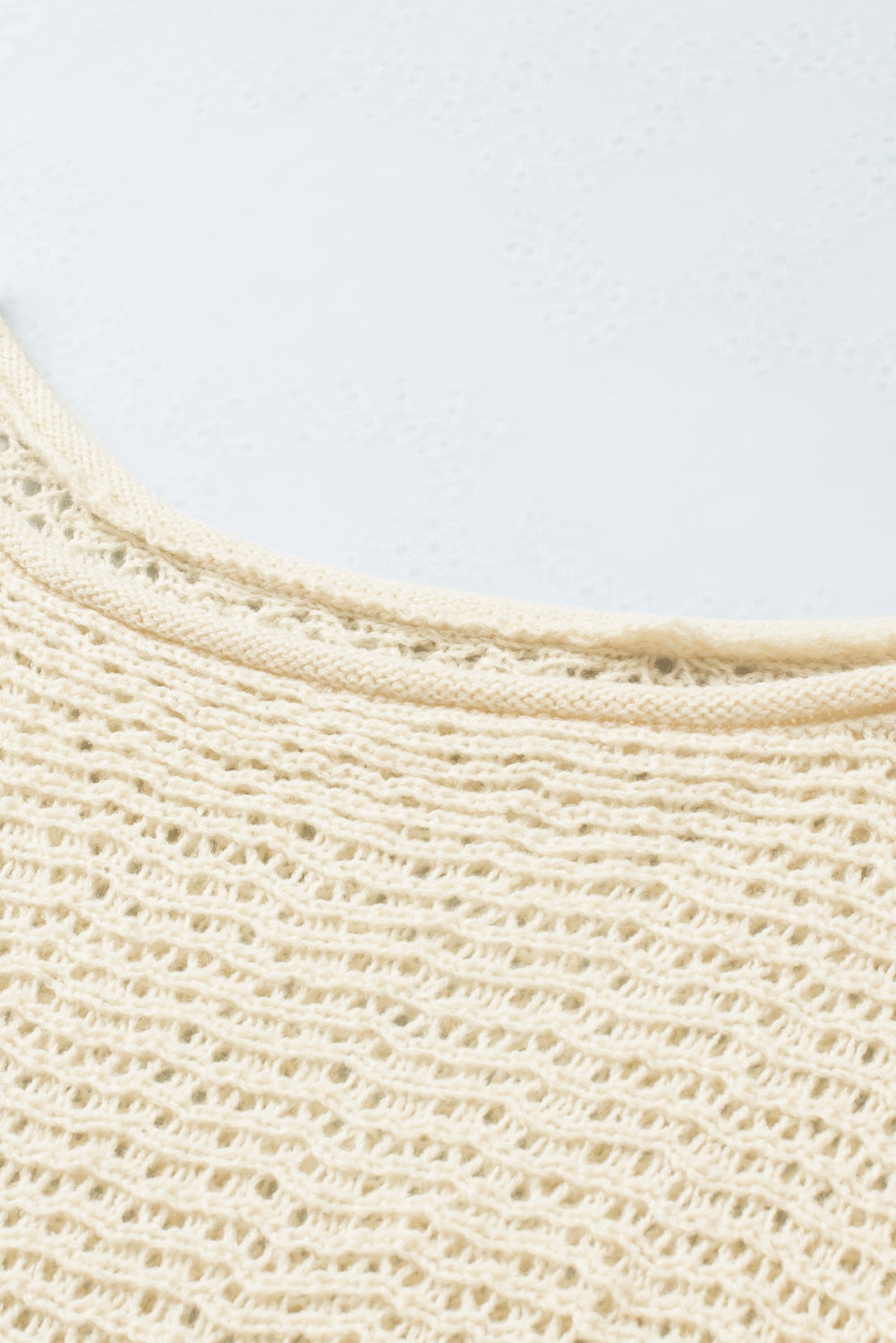 Apricot Sheer Openwork Knit Sweater-yoyobikini