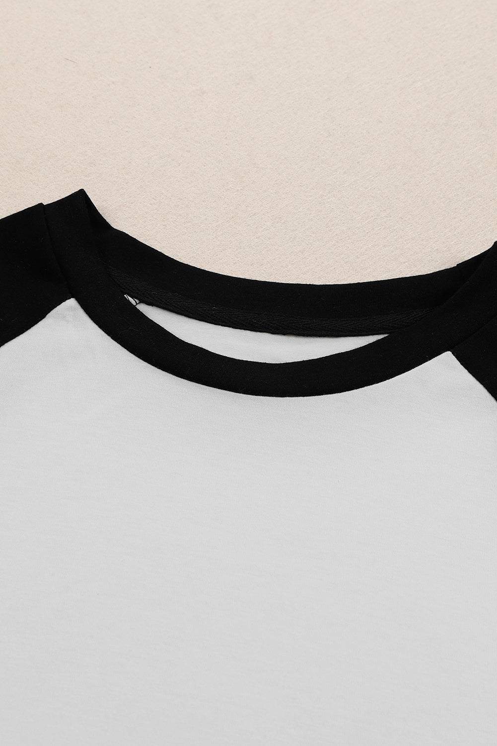 Black Color Block Raglan Sleeve Pullover Top-yoyobikini