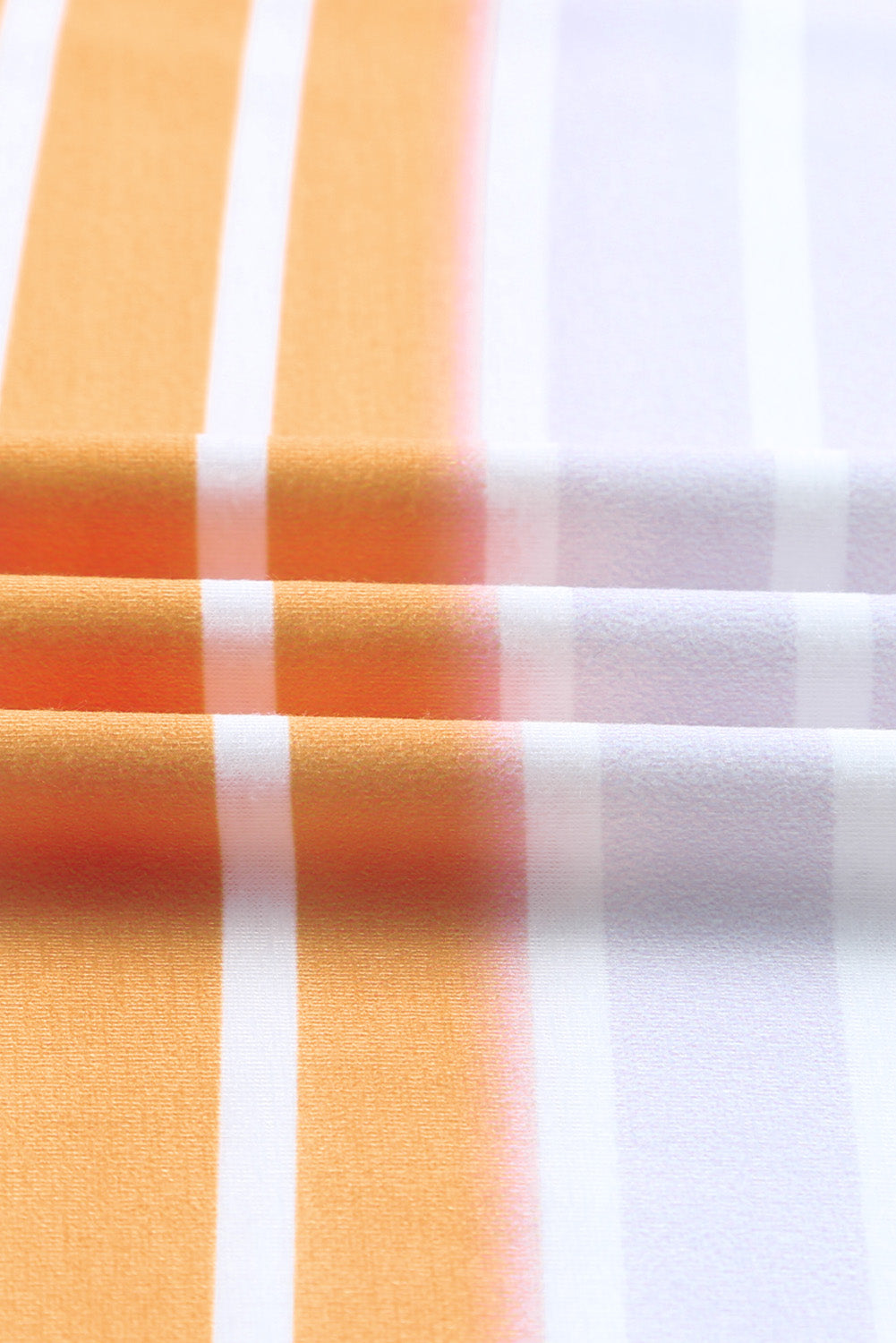 Multicolor Gradient Striped Long Sleeve V-Neck Blouse-yoyobikini