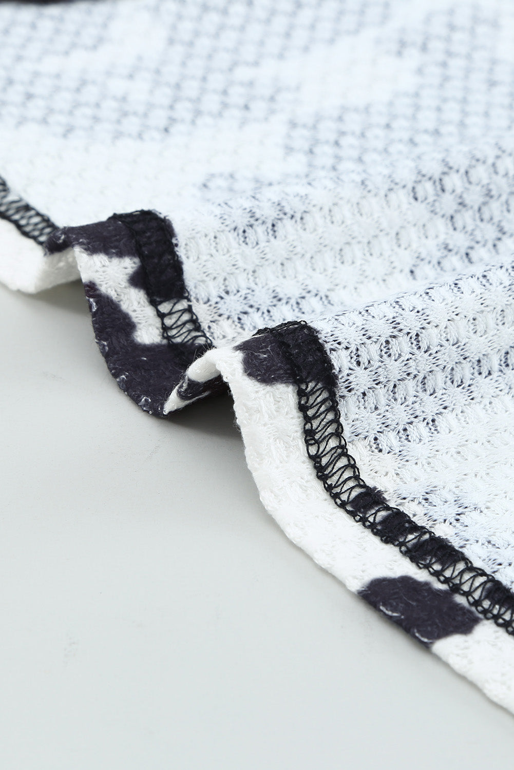 Cow Print U Neck Long Sleeve Top-yoyobikini