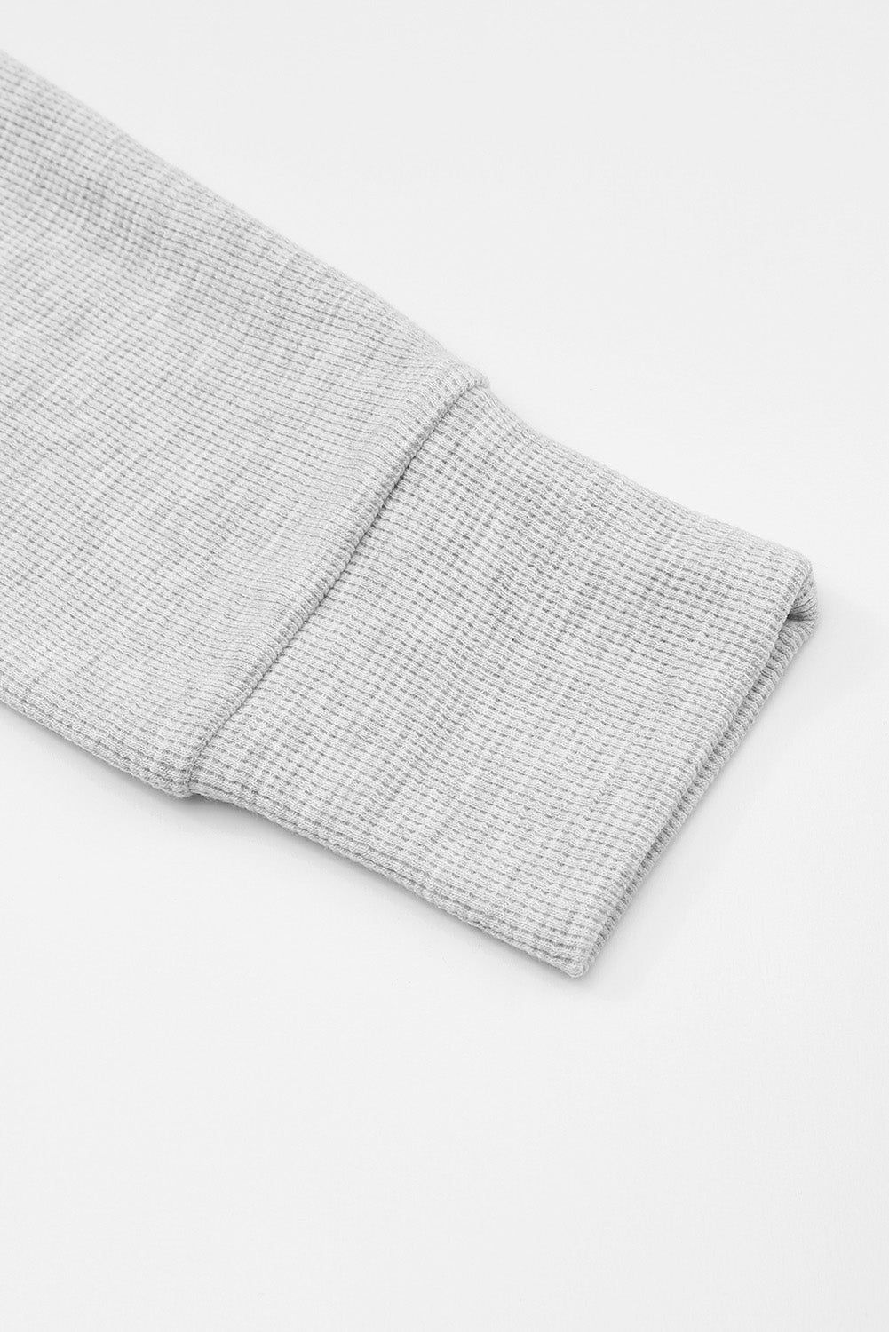 Light Gray Thermal Waffle Knit Pocketed Cardigan-yoyobikini