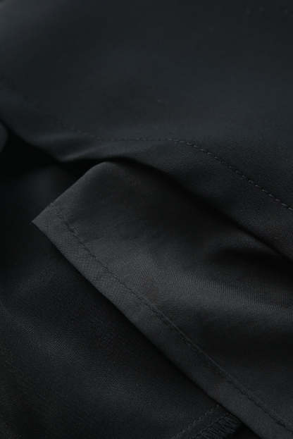 Black Single Short Sleeve Ruched Bodycon Dress-yoyobikini