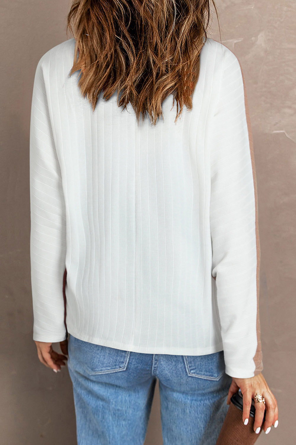 Apricot Colorblock Dolman Knit Top-yoyobikini