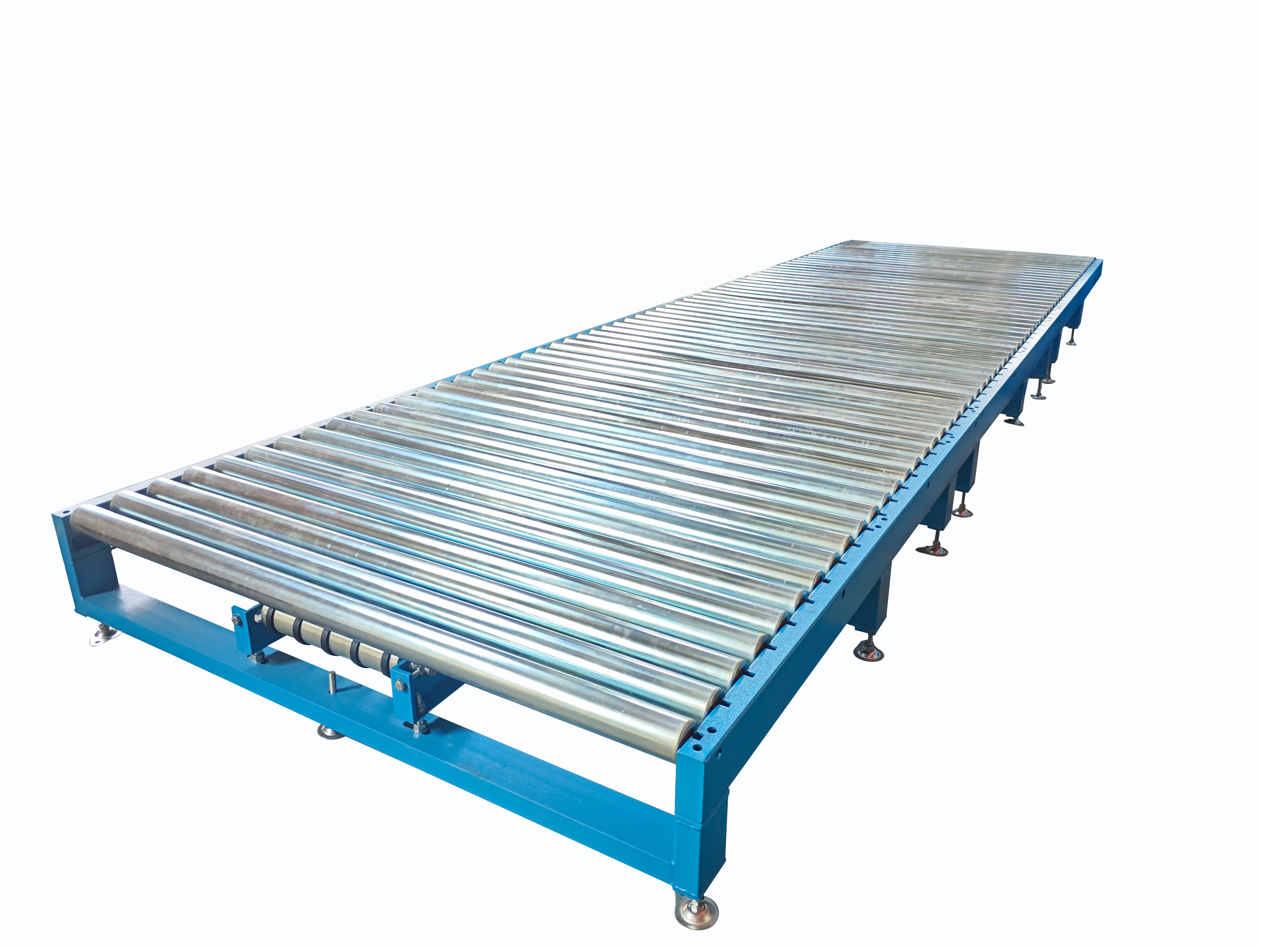 Power Roller Conveyor，suitable for conveying various types of boxes, bags, and pallets, it is a unit component for building roller conveyor lines.