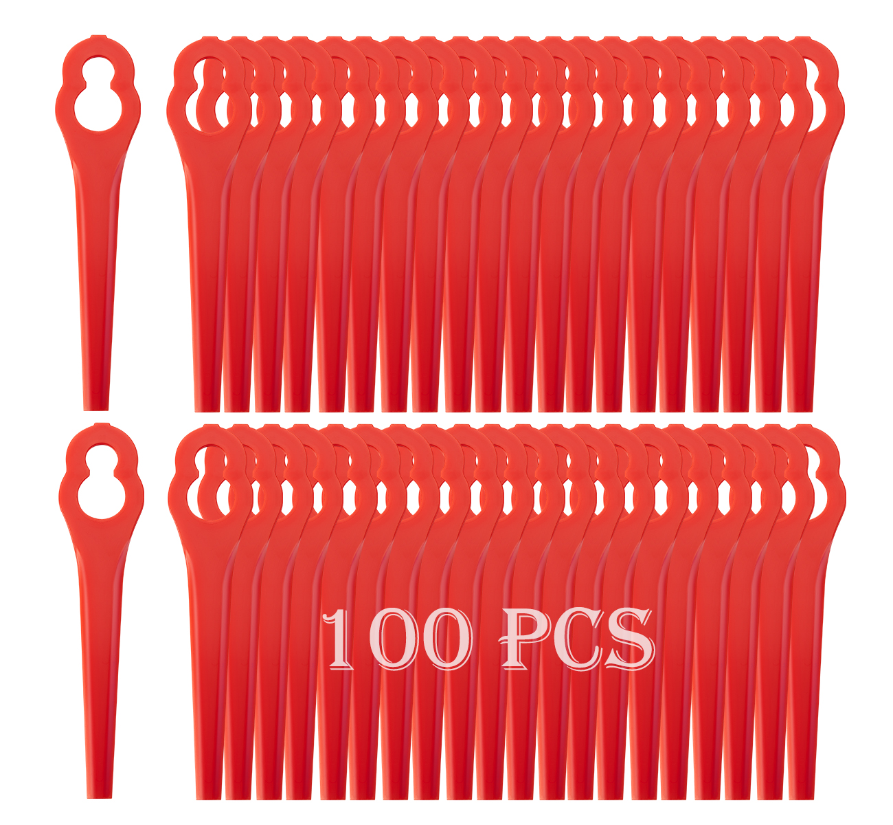 100 Stück Ersatzmesser-Set Kompatibel mit Rasentrimmer BG-CT 18 Li, RG-CT 18 Li, GE-CT 18 Li, GC-RT 18 Li Zubehör, FRT18A FRT18A1 Kunst 46155 FRT20A1